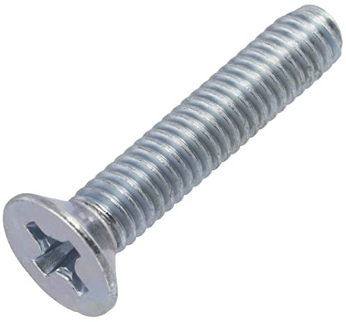 AERZETIX - C59652 - Juego de 100 tornillos de metal M4x20mm con cabeza fresada PH2 - DIN 965 - en acero al carbono - dureza 4.8 - acabado galvanizado - para fijación tornillo destornillador montaje