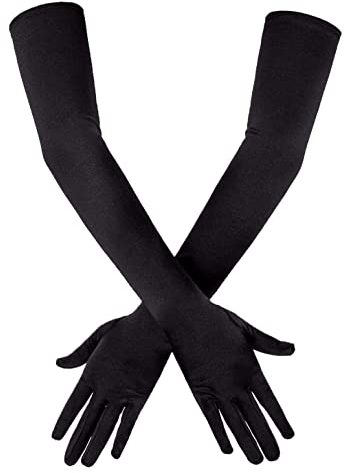 Guanti da sera lunghi guanti in gomiti in raso guanti da sposa guanti da spicco da sposa olagisti in stile anni '20 per le donne