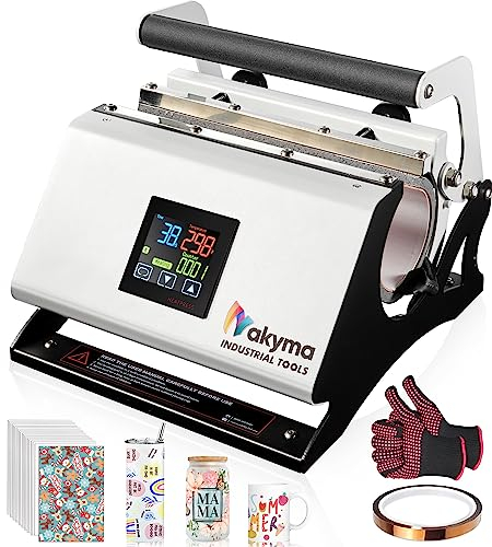Tumbler Heat Press Machine, Nakyma Tumbler Press Machine 20 und 850.5 g, Tassenpresse Sublimationsmaschine für 325-425 ml Tasse, geeignet für Heimgeschenkherstellung (weiß)