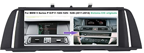 Android Carplay Car Radio de Coche para BMW 5 Series F10 F11 F07 F18 2010-2017 10,25 Pulgadas 1920X720P Pantalla táctil GPS Car Navigator Multimedia Radio Bluetooth Llamadas (Système CIC Original)