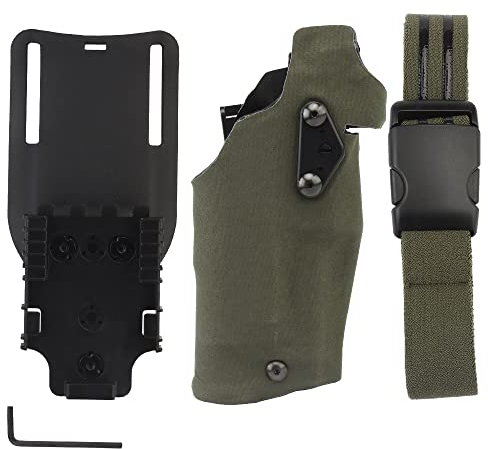 ACEXIER Taktisches Pistolenholster für G1ock 17/19 mit X300/X300U Taschenlampe Jagd Airsoft Holster Zubehör Leg Shroud Drop (Green)