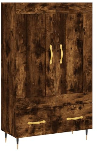 vidaXL Highboard, Sideboard mit viel Stauraum, Mehrzweckschrank Anrichte, Kommode Schrank für Wohnzimmer, Modern, Räuchereiche Holzwerkstoff