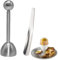 Anwangda Egg Cracker Topper, Egg Top Remover with Egg Spoon, Stainless Steel Soft Hard Boiled Eggs Shell Removal Eggs Cutter, Topper Cutter Shell Separator, Eggshell Opener(Silver)