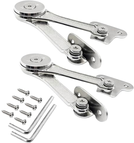 Pamtns 2 Pièces Ascenseur Réglable de Charnière de Support pour Meuble Armoire Porte - Support de Couvercle et Boîte