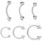 NIUSIMAN 1.2mm Septum Piercing Augenbrauenpiercing Banane Augenbraue Lippe Bauchnabel Silber Tragus Helix Ohr Piercing Set 316L Chirurgenstahl Septum Piercing Barbell Schmuck Packung von 6