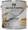 NEVIS PAINTS - Black Gloss Paint Enamel - Perfect For Wood and Metal Doors & Windows- Interior and Exterior For Home - 12m2 per Litre Coverage- 0.75 Liters