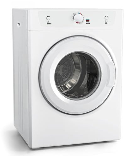 Euhomy Dryer, 3.5 Cu. Ft. 1500W Clothes Dryer, Stainless Steel Tumble Dryer with Exhaust Hose for Home, Apartment, Dorm, White