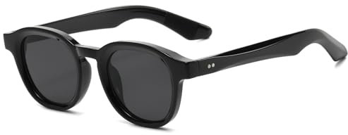 Long Keeper Retro Runde Sonnenbrille - Vintage Kleine Sonnenbrille Rund Herren Damen Klassische Unisex Retro Runde Brille Johnny Depp Brille mit UV400 Schutz