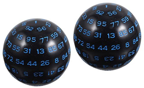 TOYANDONA 2 Pezzi 100 Dadi a 100 Facce Singolo Dado Da Gioco D100 Dadi Punteggiati Dadi Numero Di Partito Dadi Sferici Poliedrici Dadi a Più Facce Dadi Poliedrici Completi Acrilico