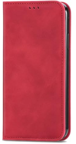 ILING Hülle für Xiaomi 11 Lite 5G NE/Xiaomi Mi 11 Lite Klapphülle, Premium Haut PU Leder Brieftasche Retro Flip Schutzhülle Stoßfeste Handyhülle mit Ständer/Kartensteckplätze/Magnetisch (Rot)
