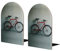 Buchstützen aus Holz, Retro-Fahrrad-Muster, Buchstützen für Regale, robuste Buchstützen, 1 Paar für Büro, Zuhause