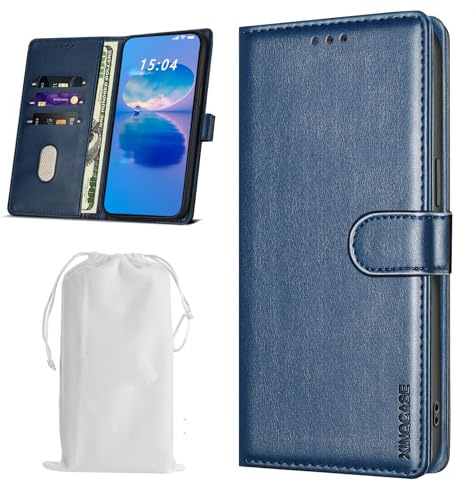 XINQCASE Cover per iPhone 11 Pro Max, Blocco RFID Cover a Libro Portafoglio in PU Pelle [Slot per Scheda], Flip Caso Custodia per iPhone 11 Pro Max, Blu