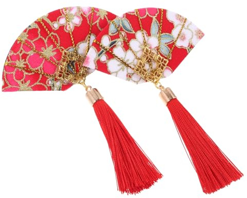VICASKY 2 Stück Japanische Haaraccessoires Braut Haarspange Kimono Haarspange Hanfu Step Shake Haarnadel Asiatische Haarnadeln Ausgefallene Quasten n Chinesische