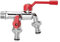 TYMYW Robinet De Jardin Antigel Robinet À Double Sortie En Laiton De 1/2 Pouces pour L'Extérieur, Machine À Laver,Rouge Chromé
