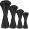 200 Pack Cable Ties Black, 100/150/200/300 mm Premium Nylon Cable Ties, Heavy Duty Zip Ties Secure Self-Locking Mechanism, for Home, Garden, Office and DIY