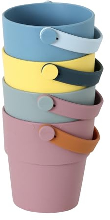 VERTBAUDET Jouet Lot De 4 Seaux De Bain Colorés en Silicone Multicolore TU