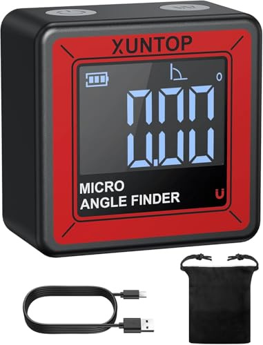 XUNTOP Small Digital Angle Finder, 4 * 90° Angle Gauge