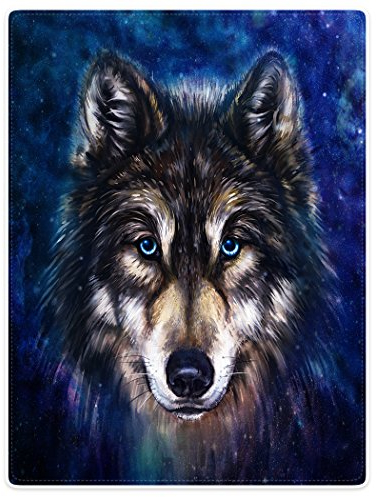 YISUMEI Decke 150x200 cm Kuscheldecken Sanft Flanell Weich Fleecedecke Bettüberwurf Wolf Blau