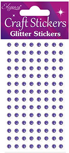 Eleganza Glitter Gems, Synthetic Material, Purple, 16.5 x 7.6 x 0.2 cm/4 mm