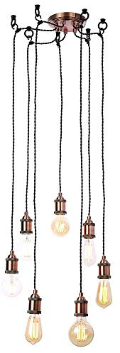 LITECRAFT Alton Ceiling Pendant Industrial Braided Cable Light - Antique Copper