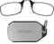 ThinOptics Lesebrille + Silberner Schlüsselanhänger | Schwarzes Brillengestell, 2,00 Dioptrien