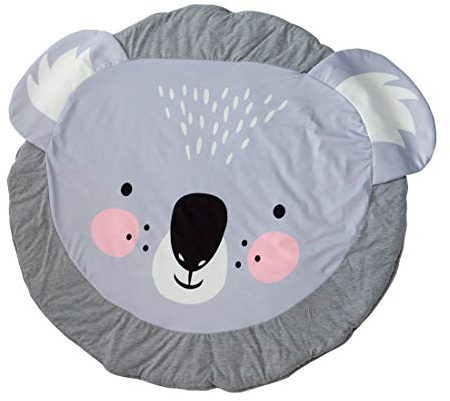 Levoberg Krabbeldecke Rund gepolstert, Krabbeldecke für Baby aus Baumwolle, 90 x 90 cm groß, Koala Motiv, ideal auch als Babydecke, Spieldecke und Laufgittereinlage