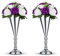 NUPTIO Support De Fleur en Métal en 2 Pièces, Vase À Fleurs Faux pour Le Mur De Maison/Meuble De Télévision, Arrangement De Fleurs À La Table pour Mariage/Fête, Argent