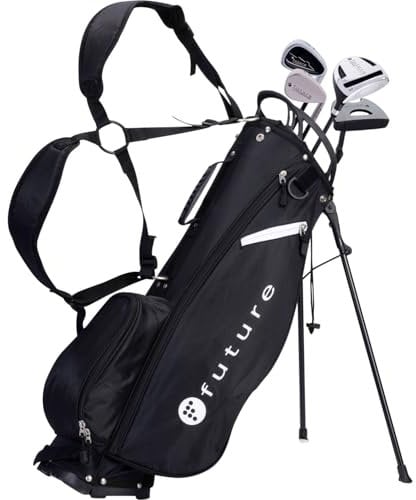 Future Junior Golf Set - Right Handed - Stainless Heads & Composite Shafts (150-170 cm (14-16 Years), Black)