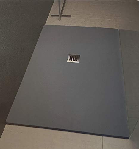 Piatto Doccia Mineral Marmo Flat 80x100 Colorato Slim H2,5/3cm CERAMICHEMIRANDA-Resina Antracite