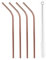REQUISITE NEEDS 4 x Reusable Colourful Drinking Bent Metal Straw (Rose Gold)