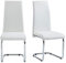 BAÏTA - Chaises Mara Lot de 2 Simili Blanc Pieds métal chromé