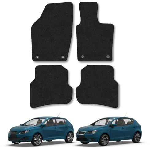 Seat Ibiza (2008-2017) Carpet Car Mats | Black Edge Trim Tailored Fit Floor Mats Full Coverage Protection Accessories Easy Clean Anti Slip Made in the UK