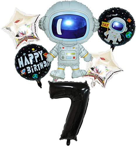 DIWULI Weltraum Kindergeburtstag 7 Jahre - Ballon Set