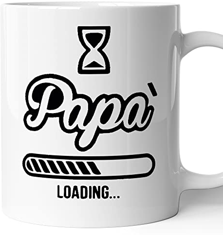 AL PRODUCTION Tazza Mug in Ceramica Papà loading - Divertente - Humor