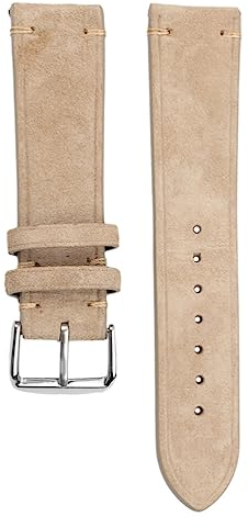 Hemobllo Leder Uhr Band 20Mm Vintage Rindsleder Universal Uhr Strap Öl Wachs Quick Release Ersatz Armband Gürtel für Mann Frauen Beige