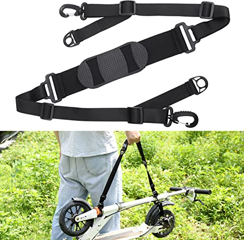 Hejo Tragegurt Laufrad, Scooter Schultergurt, Universaler Verstellbarer Schulterriemen für Kinderfahrräder, Scooter Zubehör, Yoga-Matte, Laptoptasche (Schwarz)
