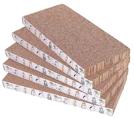 5 Packs cat Scratcher Toys Reversible Scratching Post Board for Indoor Cats Cardboard pad Sleep Play and Grind Claws