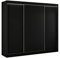 ALTDECOR Kleiderschrank mit furnierten Schiebetüren, kugelgelagerte Führungsschienen und Aluminium-Leisten - BEROG - 250 cm Schwarz