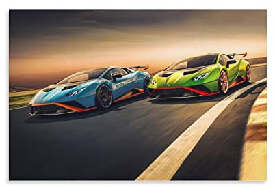 Supercar Poster Lamborghini Huracan Sto Varianten, dekoratives Gemälde, Leinwand, Wandkunst, Wohnzimmer, Schlafzimmer, Gemälde, 50 x 75 cm