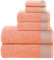GLAMBURG Ultra Soft 6er-Pack Baumwoll-Handtuch-Set, enthält 2 übergroße Badetücher 70 x 140 cm, 2 Handtücher 40 x 60 cm und 2 Waschbetten 30 x 30 cm, Pfirsich
