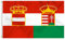 Österreich-Ungarn-Flagge, 90x150 cm, aus glänzendem Stoff – Seide – lebendige Farben und lichtbeständig, doppelt genäht, bedruckte österreichisch-ungarische Flaggen, Dekoration, Hof, Hausbanner