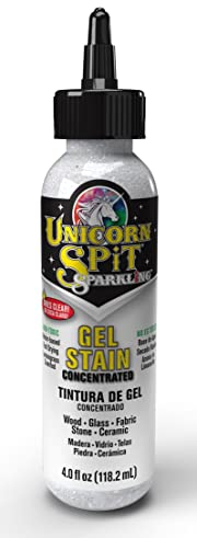 Unicorn Spit Sparkling Wood Stain & Glaze 4oz-Sparkling Iced Egret