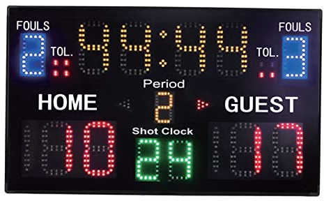 Fockety Elektronische Anzeigetafel, LED-Tischplatte, Tragbare Digitale Anzeigetafel mit Fernbedienung und 15 Ziffern, Multisport-Indoor-Anzeiger für Basketball, Volleyball, Tischtennis