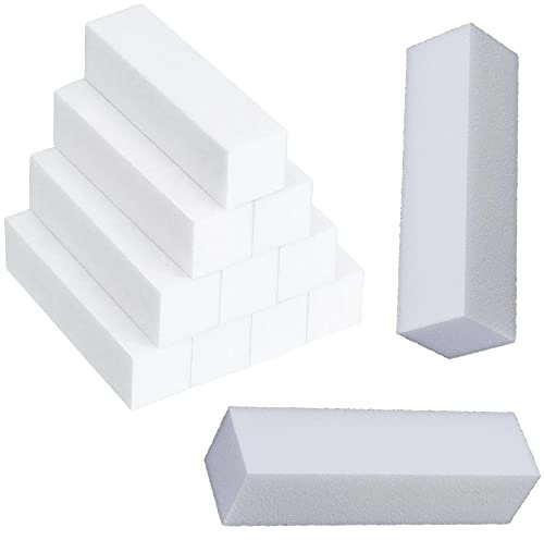 12 Nail Buffer Blocks 120 Grit 4-Way White Buffing Blocks for Nails Nail Buffers Blocks White Block Nail Buffer Block for Gel Nails