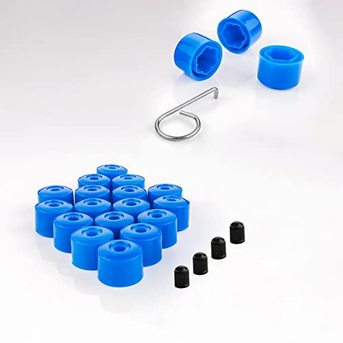LST 20x Radschraube Abdeckkappen Sechskant Felgen Kappen Set 17 mm blau