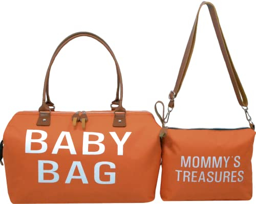 my PİOGGİA Baby Bag Kliniktasche Geburt,Sporttasche Damen,Große Baby Diaper Bag Tasche, Reisetasche Baby,Mommy,Damen, Wickeltasche, Verstellbarer Schulterriemen,Isoliertasche (2 Set Brick Orange)