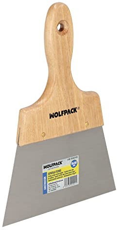 WOLFPACK LINEA PROFESIONAL Espatula Techos Mango Madera Hoja Acero 90 x 160 mm.