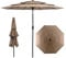 COSTWAY 3M 3-Tier Garden Parasol, Heavy Duty 8-Ribs Patio Umbrella with Crank Handle & Tilt Function, Outdoor UV Protective Canopy Sun Shade for Beach Poolside (Coffee, 293 x 293 x 252cm)