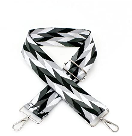 Woodland Leather s Taschenriemen für Handtaschen und Umhängetaschen, 5,1 cm – (5 cm) Ersatz-Taschengurt mit Clips, Handtasche Schultertasche modisch und Designer-Gurt, Fischgrätenmuster, Schwarz, Gold