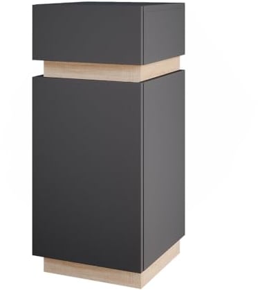 Vicco Midischrank Gloria, Anthrazit/Sonoma, 33 x 75.5 cm mit Tür und Schublade